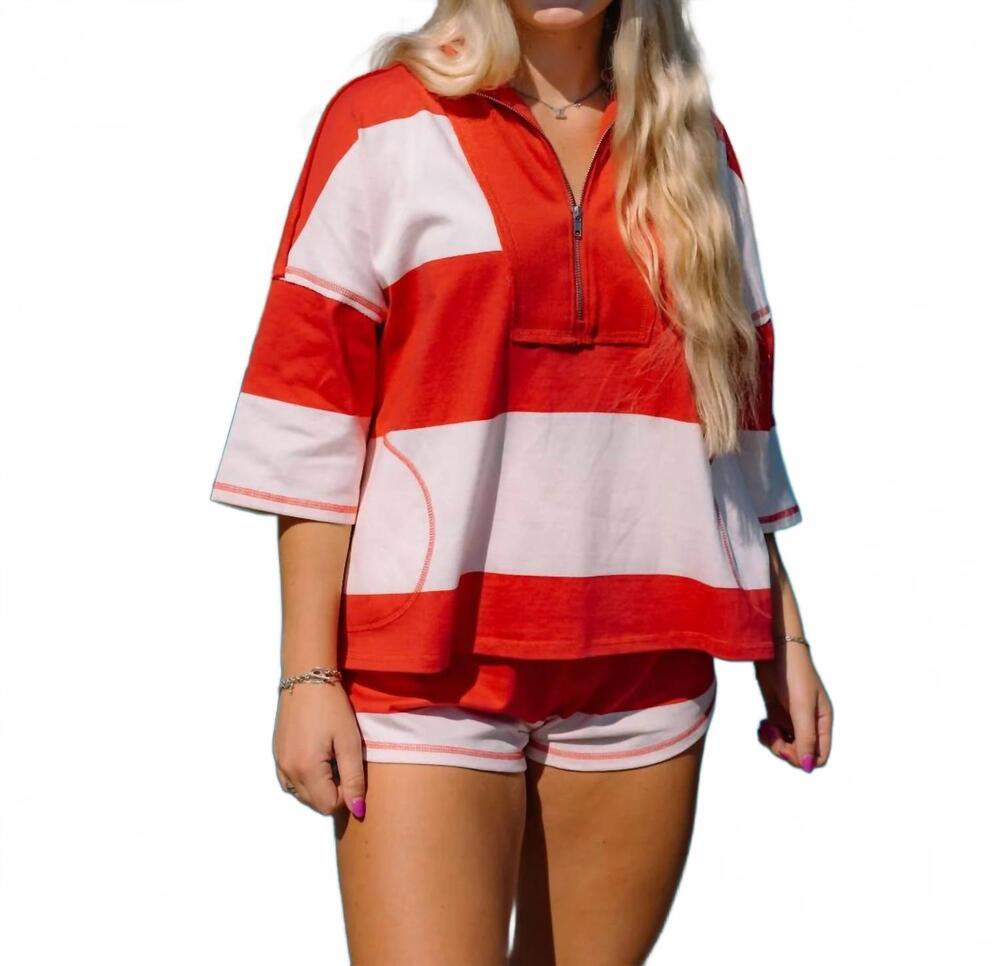 NEW FREE PEOPLE retro rugby set in grapefruit combo